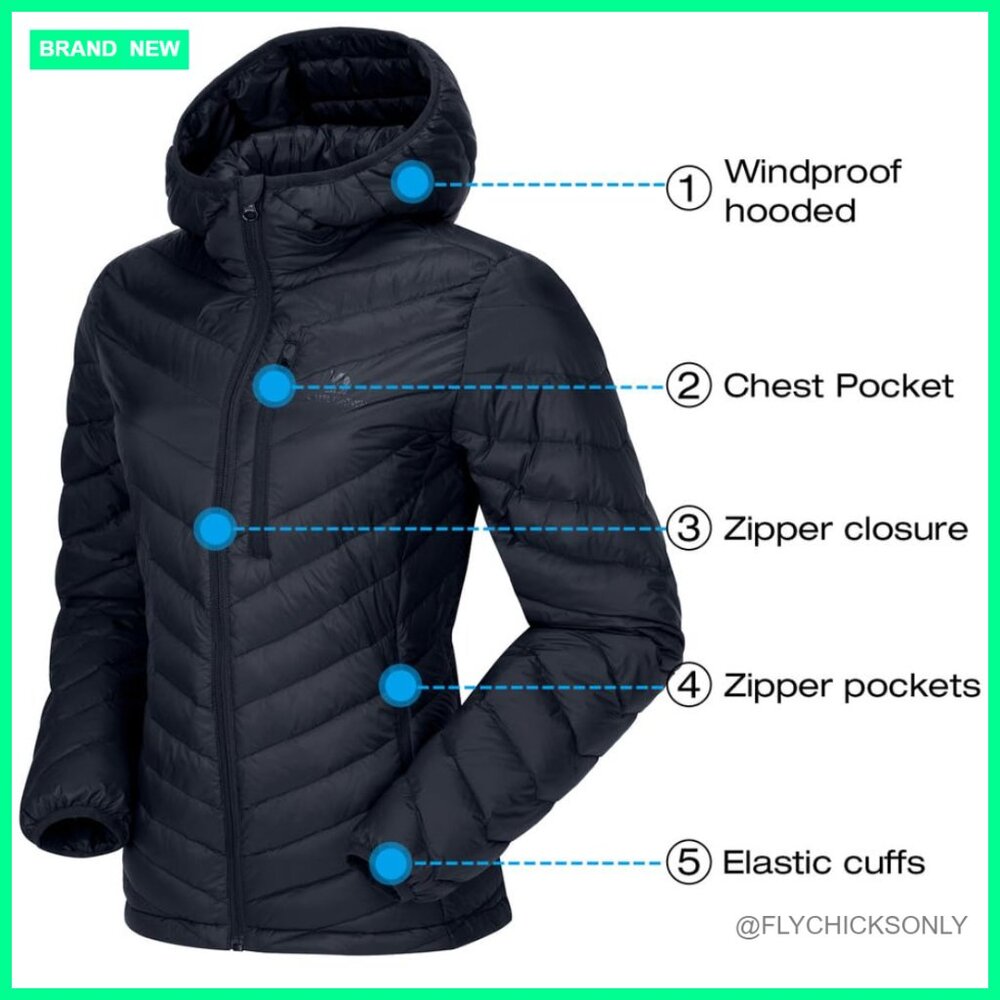 Lightweight Packable Down Jacket Hooded Water-Res… - image 5